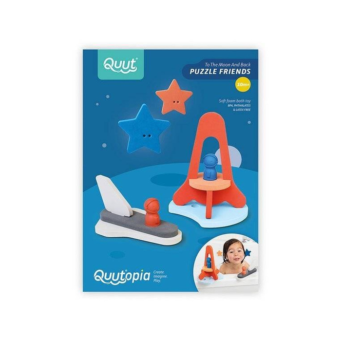 Piankowe puzzle do kąpieli 3D Quutopia Wyprawa na księżyc 172123-Quut, zabawki do kąpieli