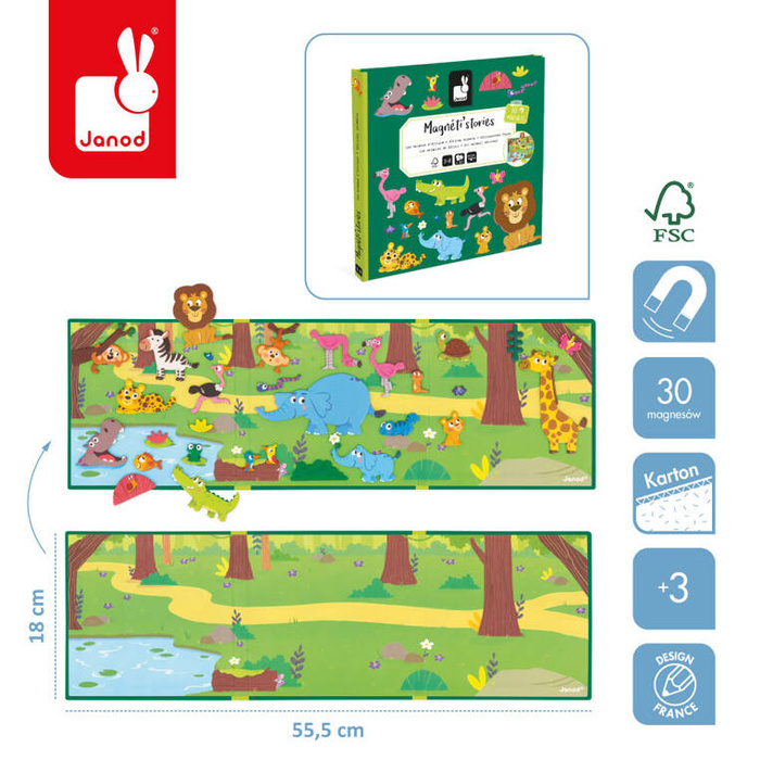 Magnetyczna układanka Afrykańskie zwierzęta J05456 Janod