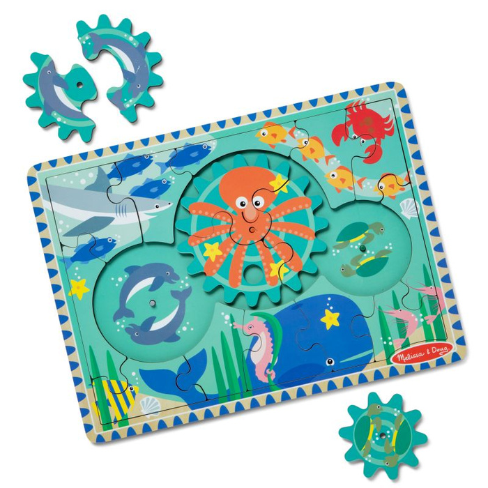 Drewniana układanka koła zębate Zwierzęta 24 el. 31004 Melissa & Doug