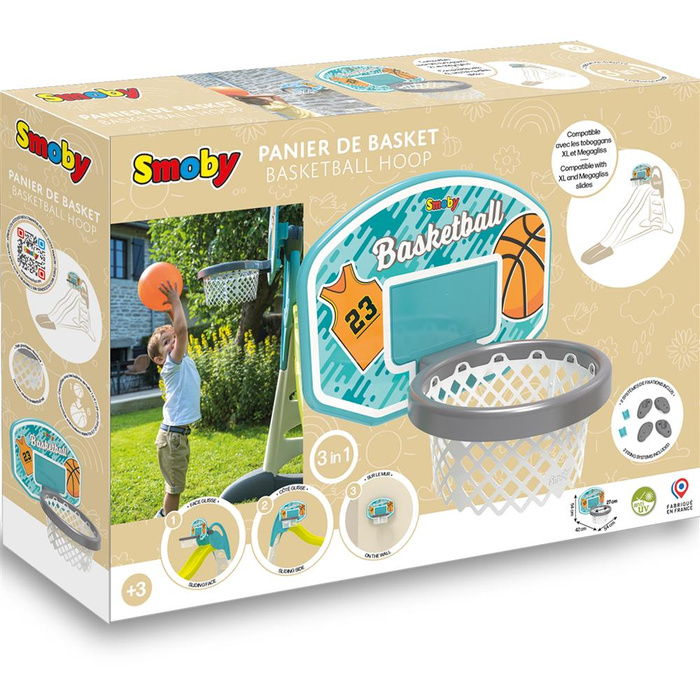Kosz do koszykówki Smoby 820700 sportowa obręcz do rzutów na zjeżdżalnię lub ścianę