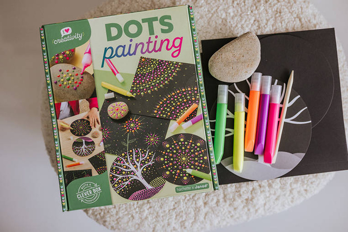 Zestaw kreatywny Malowanie kropkami Dots painting I love creativity Janod J07736