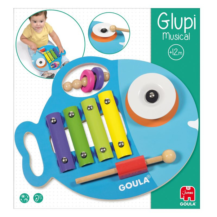 Drewniany instrument muzyczny 3w1 Rybka Goula 53143