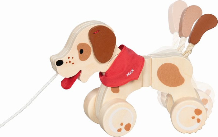 Drewniany pies Max do ciągnięcia na sznurku Goki 54854