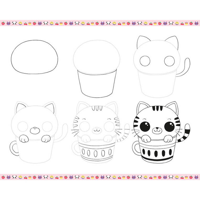 Zestaw kreatywny Rysowanie krok po kroku Modele kawaii 20 rysunków J09156 Janod