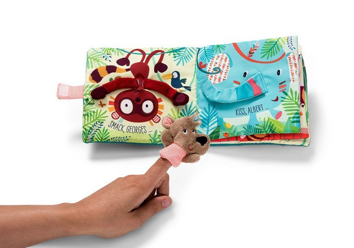 Książeczka z mini-pacynką wielofunkcyjna „Pocałuj Cesara” Niedźwiadek Cesar 86863-Lilliputiens