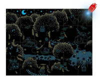 Świecące puzzle z mini-lampką UV Las 24 elementy 3+ Janod J02653