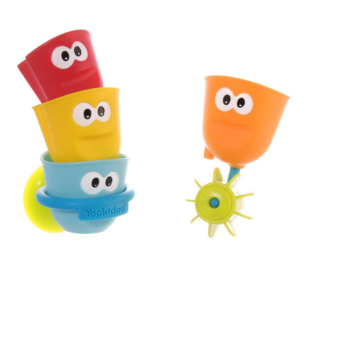 Kolorowe kubeczki do lania wody z różnymi efektami Yookidoo YO40261___BL Zabawki do kąpieli