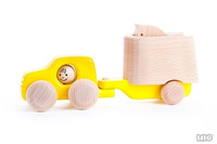 Samochód Toyota z przyczepką dla konia, 46450-Bajo, zabawki drewniane
