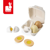 Wytłaczanka z 4 drewnianymi jajkami 3+ J06593-Janod, zabawki do kuchni