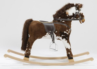 Mały konik na biegunach Alex w łaty, zabawka na biegunach