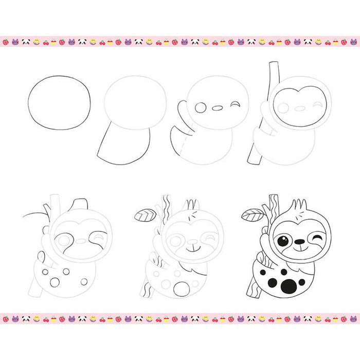 Zestaw kreatywny Rysowanie krok po kroku Modele kawaii 20 rysunków J09156 Janod