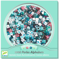 Zestaw do tworzenia biżuterii srebrne literki 1000 szt. Djeco DJ00030