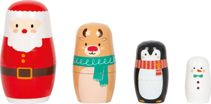 Matrioszka Święty Mikołaj i przyjaciele drewniany zestaw Small Foot 12682