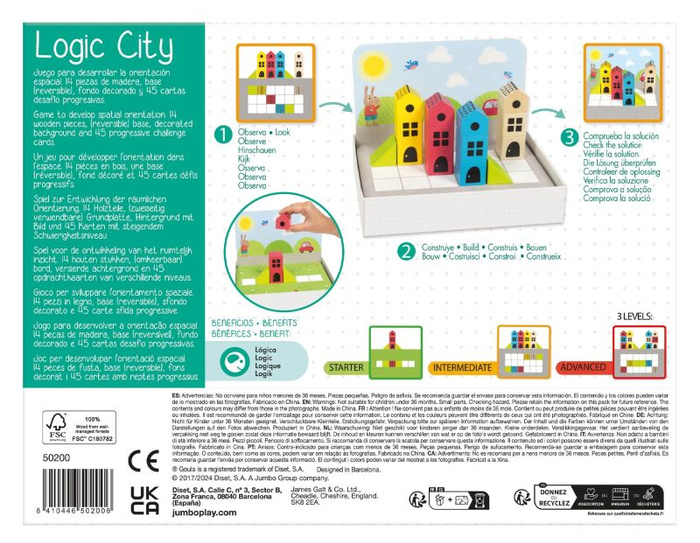 Gra edukacyjna Miasto logiki Goula 50200 drewniane zabawki dla dzieci