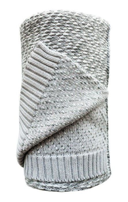 Oddychający koc bawełniany z wełną Szary LL4841-Lullalove, kocyki dla dzieci