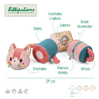 Wałek dźwiękowy 4-elementowy Kotka Jeanne Lilliputiens 83630 zabawki sensoryczne dla niemowląt i dzieci