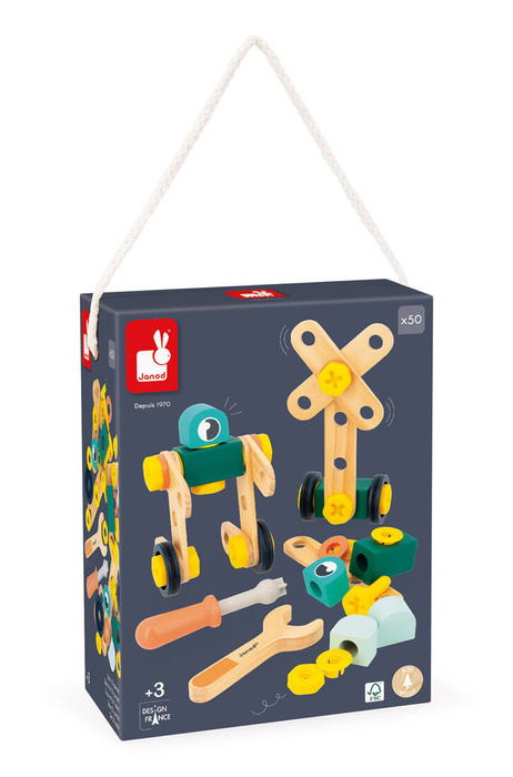 Zestaw konstruktora 50 elementów z drewna Brico'kids J06453 Janod