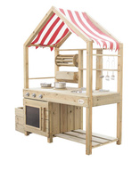 Drewniana Kuchnia Outdoor z daszkiem i akcesoriami CLASSIC WORLD EDU CW54587 Mały kucharz do kreatywnej zabawy
