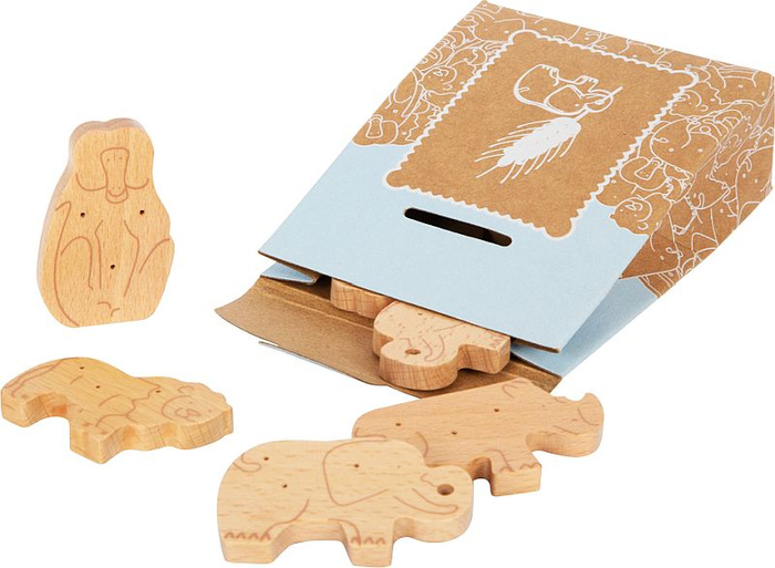 Drewniane ciasteczka zwierzęta do zabawy w sklep kuchnie Fresh Small Foot 12353