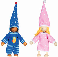 Laleczki drewniane z ubrankami na zmianę Goki 51482