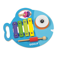 Drewniany instrument muzyczny 3w1 Rybka Goula 53143
