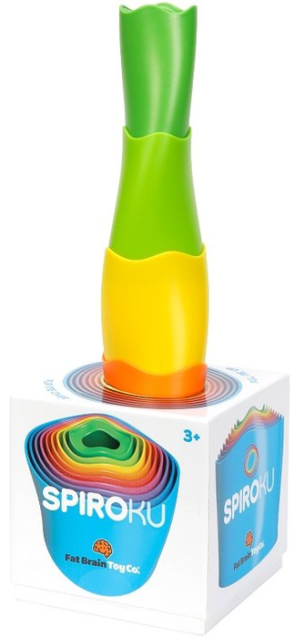 Kolorowe klocki cylindryczne do układania Wieża SpiroKu Fat Brain Toys FA318-1