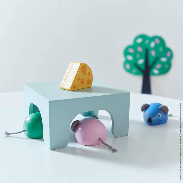 Drewniana układanka Orientacja w przestrzeni Kot i mysz J05078 Janod