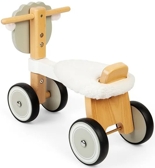 Drewniany rowerek jeździk dla dzieci 4-kołowy Owieczka Bigjigs 36058
