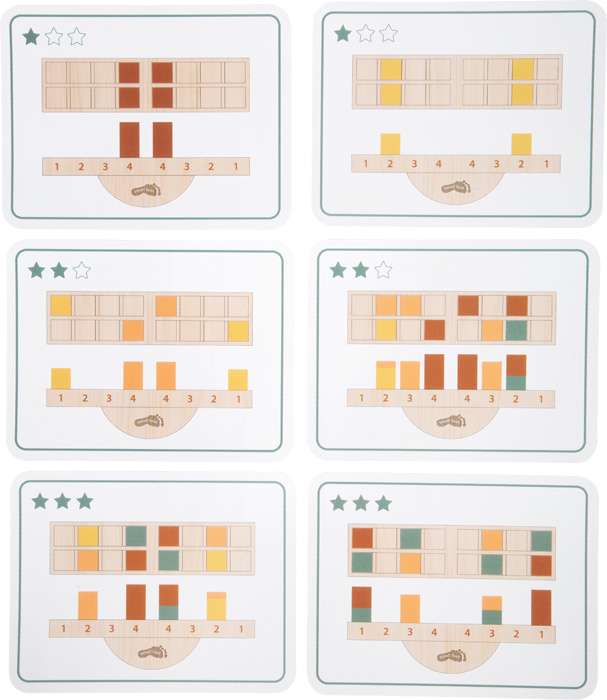 Gra balansująca z klockami i kartami wzorów Montessori Small Foot 12745 Drewniane zabawki dla dzieci