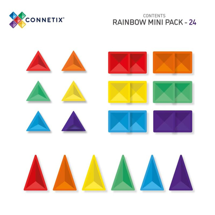 Klocki magnetyczne Rainbow Mini Pack 24 el Connetix 00024-MI