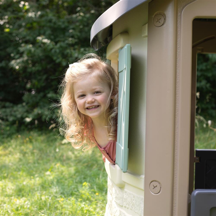 Domek ogrodowy Smoby 810503 Green Jura z bioplastiku przestronne Wnętrze do kreatywnej zabawy