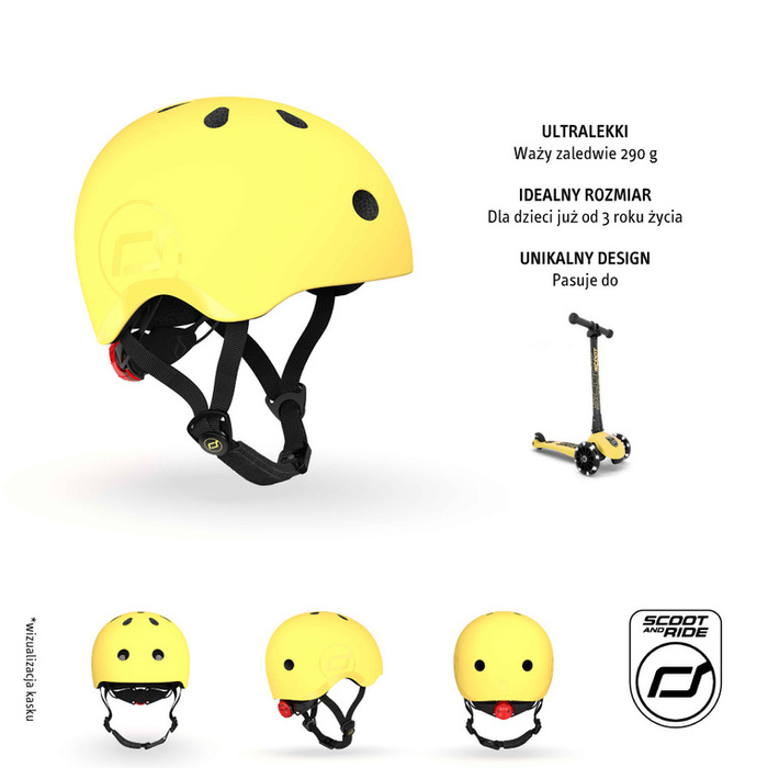 Kask S-M dla dzieci 3+ Lemon 96364-Scootandride