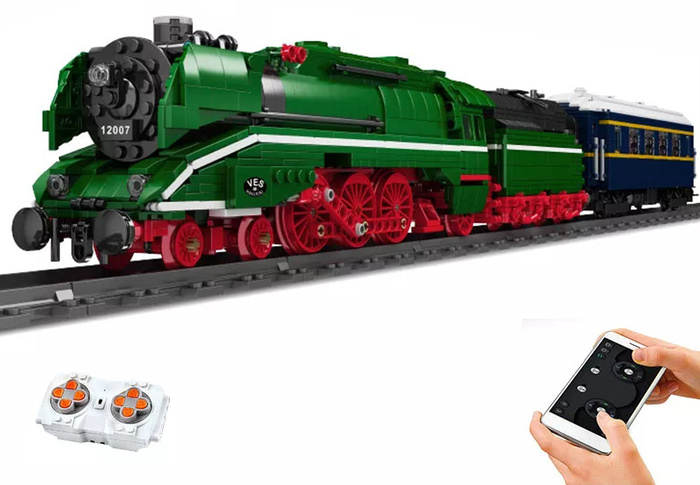 Klocki konstrukcyjne Mould King 12007 Pociąg ekspresowy BR18 201 zdalnie sterowany Model 2348 elementów