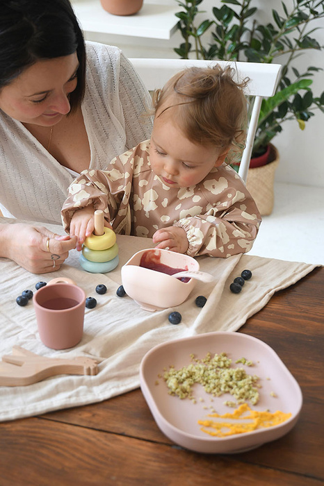 Beaba Komplet naczyń z silikonu pink 913429- Beaba, naczynia dla niemowląt