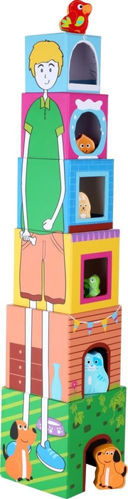 Pudełkowa wieża Domki dla zwierząt 10044- Small Foot, układanka dla dzieci
