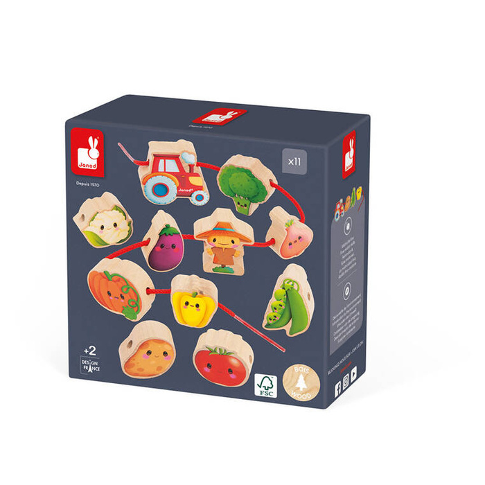 Nawlekanka z drewnianymi Warzywami Farma J03313 Janod