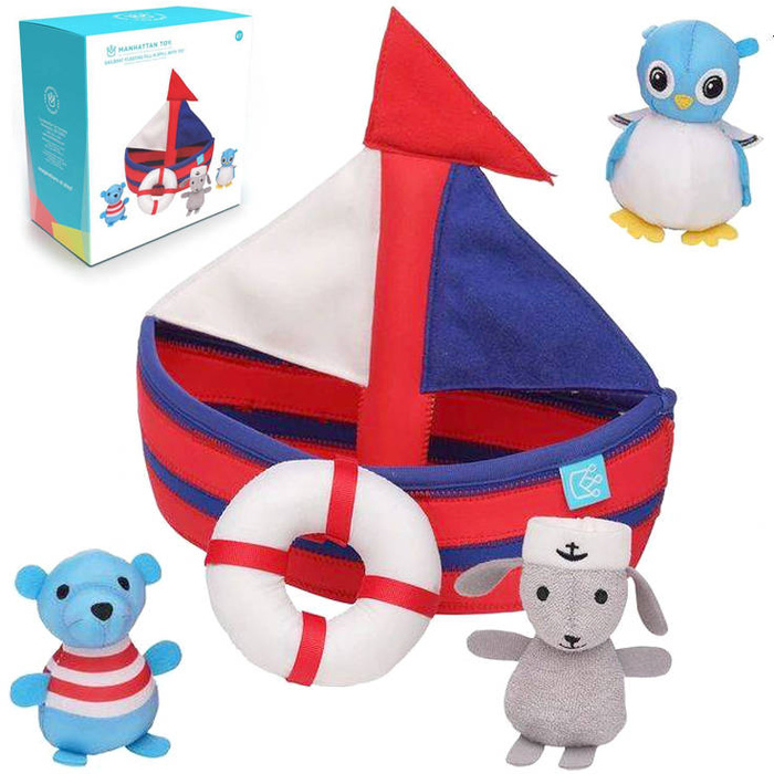 Zabawka do kąpieli statek Żeglujące Zwierzaki 160410-Manhattan Toy, zabawki do wody