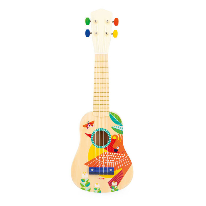 Drewniane ukulele Gioia zabawka rozwijająca słuch J07652 Janod