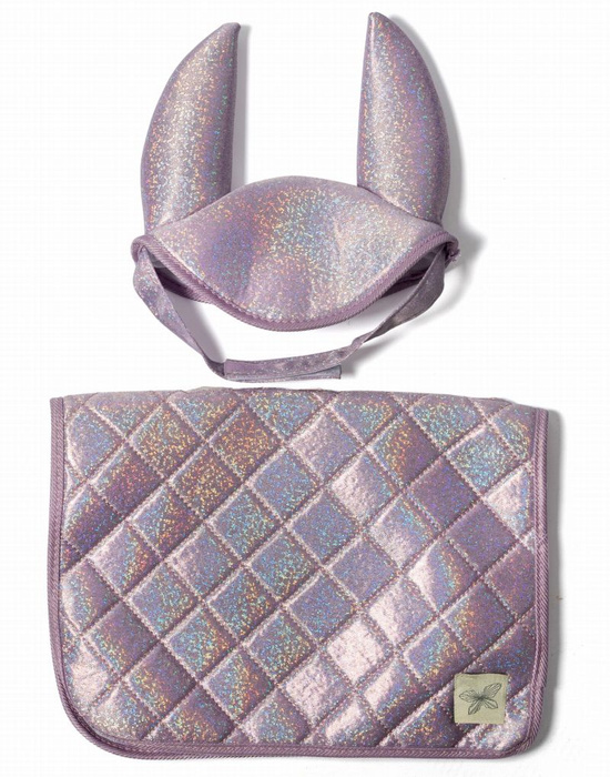 Podkładka pod siodło i bonetka fioletowe akcesoria do Hobby Horse Astrup 84371