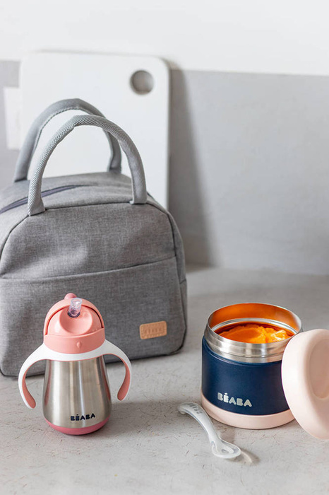 Bidon niekapek ze słomką termobutelka 250 ml old pink Beaba 913482