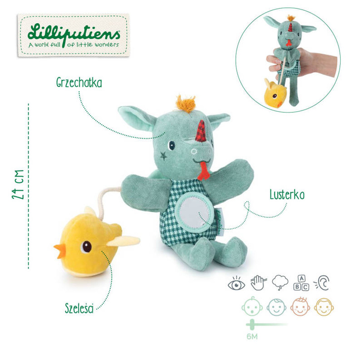 Pacynka aktywizująca na palce Smok Joe z lusterkiem 83427 Lilliputiens
