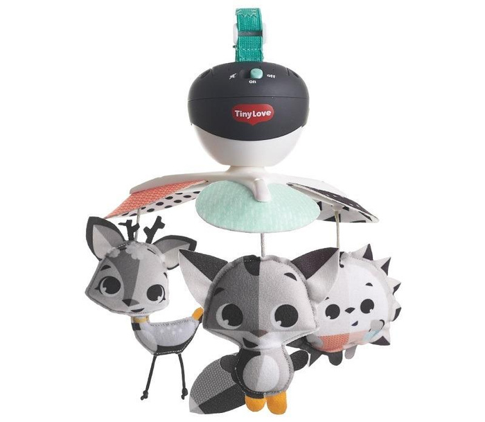 Czarno-biała Karuzela z kojącą muzyką i zabawkami dla niemowląt Tiny Love TL1305906830 Magiczna Kraina 3w1