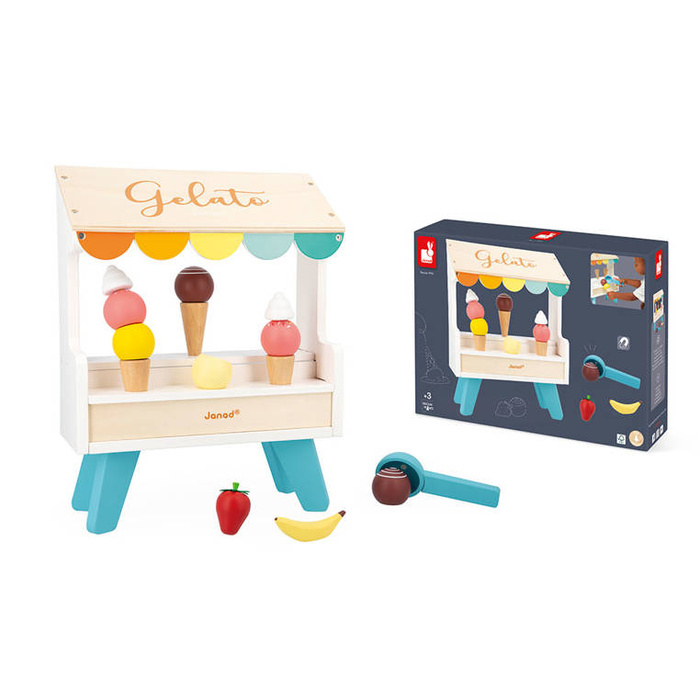 Drewniane stoisko z lodami do zabaw dla dzieci Janod J06558