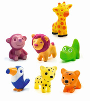 Miękkie figurki dla dzieci Dzikie zwierzaki DJ09117-Djeco, zabawki do kąpieli