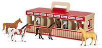 Przenośnia drewniana Stajnia z 8 Figurkami Koni Melissa and Doug 13744-MD