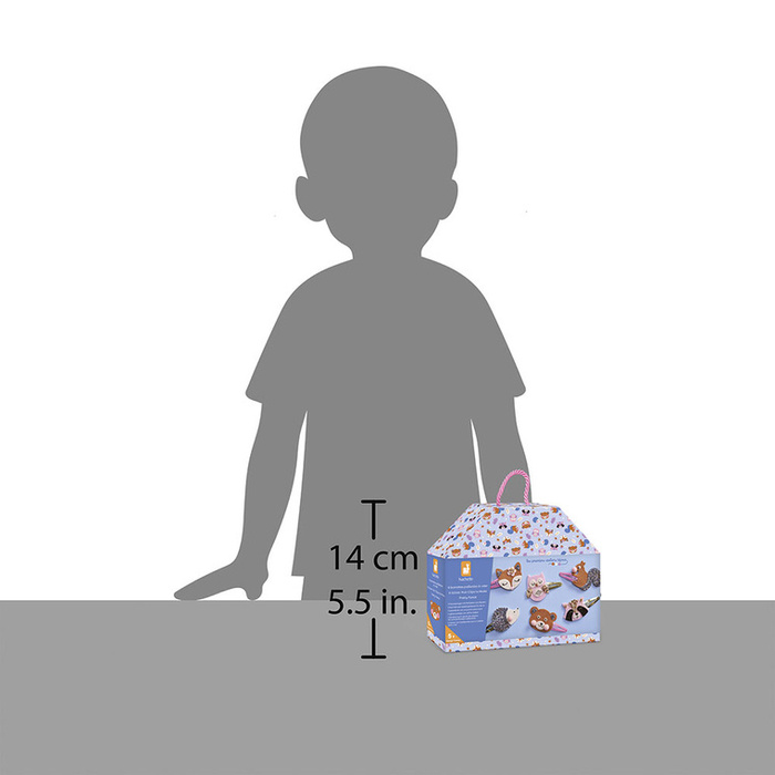 Zestaw kreatywny do tworzenia biżuterii brokatowe spinki do włosów Leśne zwierzątka Janod J09180