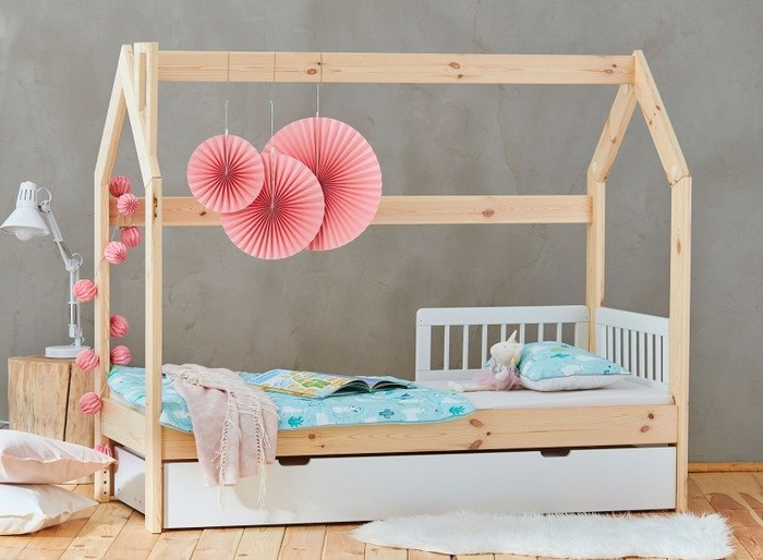 Szara Barierka Basic 2 sztuki 160x70 Pinio Łóżka Domki