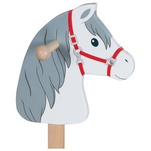 Drewniana głowa konia na kiju Silver 53807-Goki, odgrywanie ról