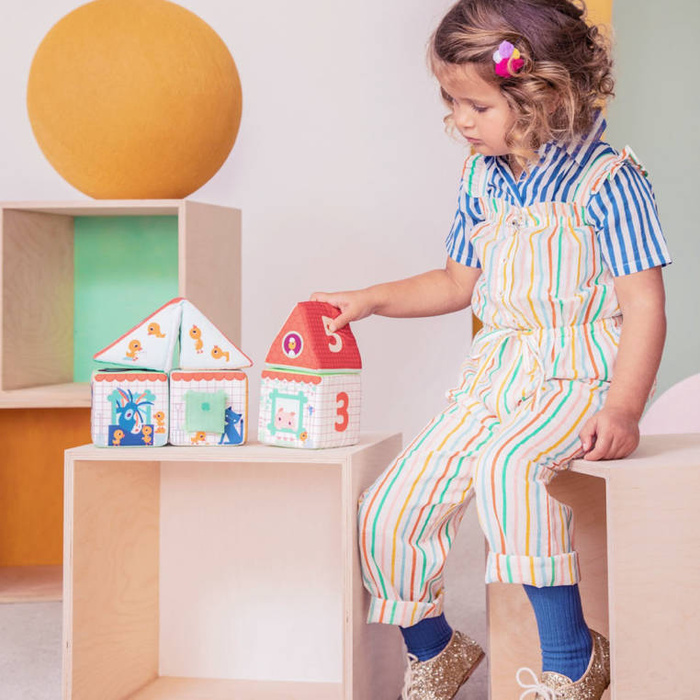 Zestaw 5 miękkich klocków wielofunkcyjnych Stodoła Farma 83455 Lilliputiens