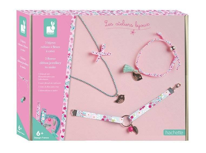Zestaw kreatywny do tworzenia biżuterii Wstążeczki J07928-Janod, biżuteria dla dzieci
